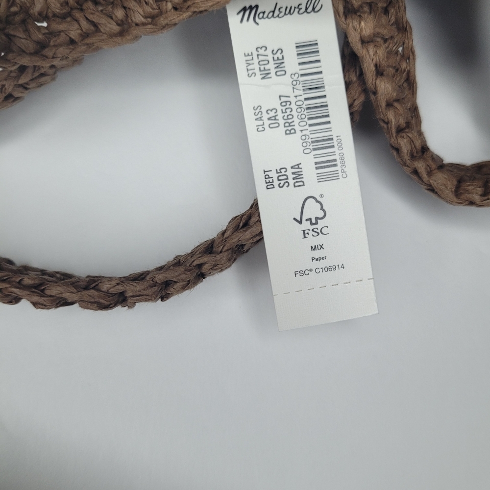 Madewell Small Transport Crossbody Bag Straw Edition Dried Maple Resortwear Boho - Picture 8 of 9